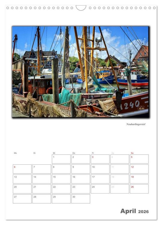 Produktbild: Ostfriesland - die bezaubernden alten H&auml;fen / Planer (Wandkalender 2026 DIN A3 hoch), CALVENDO Monatskalender