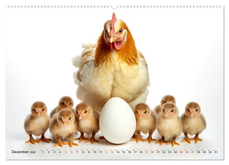 Produktbild: H&uuml;hner Alarm (hochwertiger Premium Wandkalender 2026 DIN A2 quer), Kunstdruck in Hochglanz