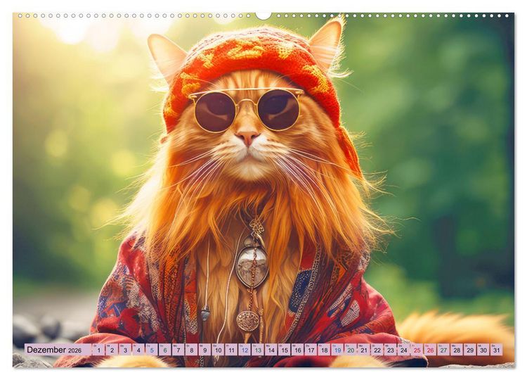 Produktbild: Ginger - Samtpfotiger Abenteurer (Wandkalender 2026 DIN A2 quer), CALVENDO Monatskalender