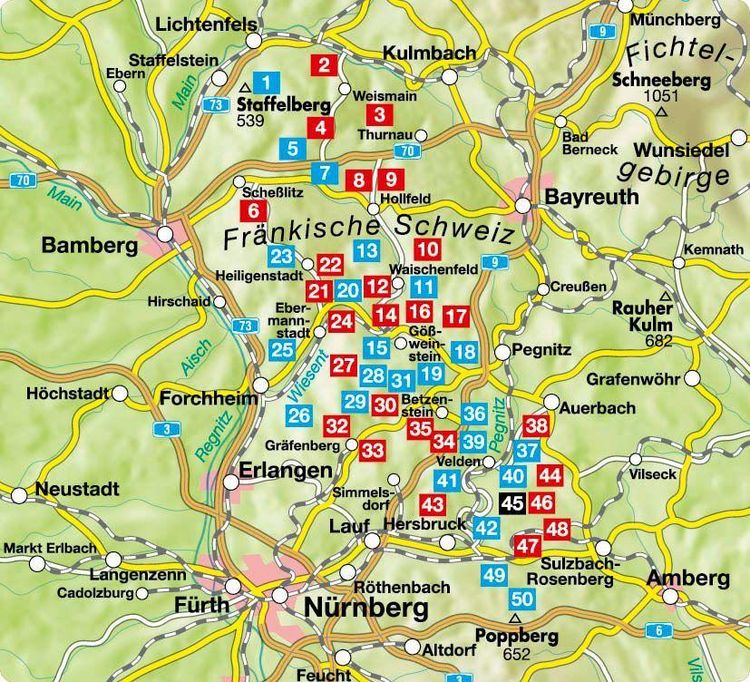 Produktbild: ROTHER Wanderf&uuml;hrer Fr&auml;nkische Schweiz. 50 Touren im Frankenjura &ndash; mit Oberem Maintal, Hersbrucker Schweiz und N&uuml;rnberger Land