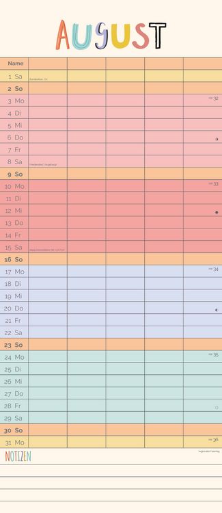 Produktbild: Unser buntes Jahr 2026 Familienplaner - Terminkalender - Familienkalender - 19,5x45