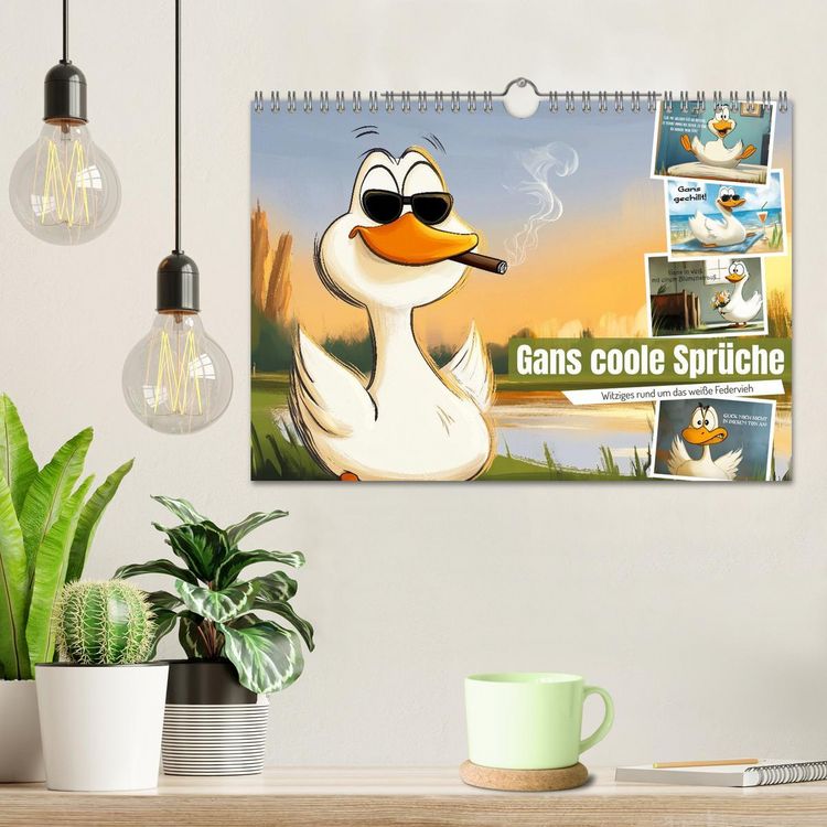 Produktbild: Gans coole Spr&uuml;che (Wandkalender 2026 DIN A4 quer), CALVENDO Monatskalender