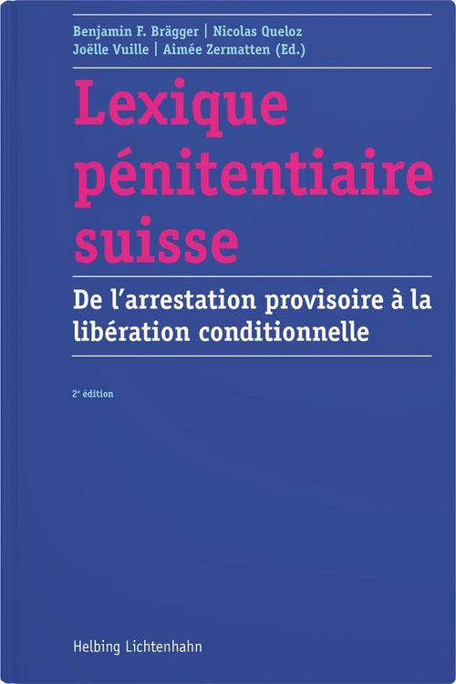 Produktbild: Lexique p&eacute;nitentiaire suisse