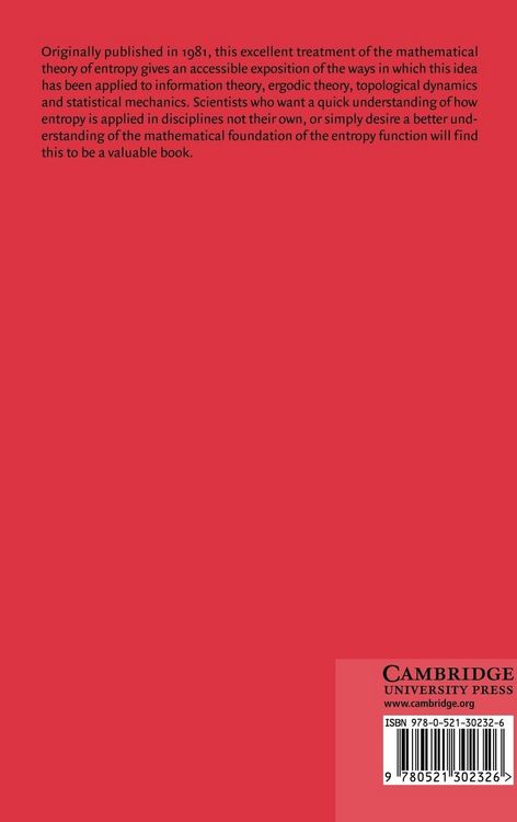 Produktbild: Mathematical Theory of Entropy