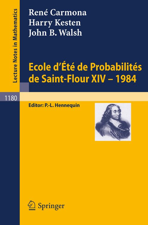 Produktbild: Ecole d'Ete de Probabilites de Saint Flour XIV, 1984