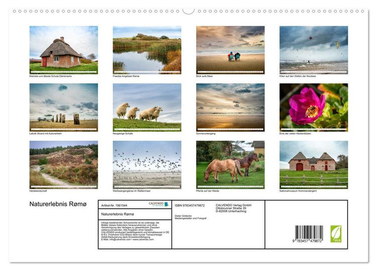 Produktbild: Naturerlebnis R&oslash;m&oslash; (hochwertiger Premium Wandkalender 2026 DIN A2 quer), Kunstdruck in Hochglanz