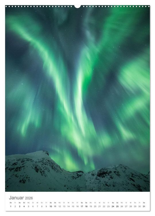 Produktbild: Nordlichter &ndash; Farbenspiel der Nacht (hochwertiger Premium Wandkalender 2026 DIN A2 hoch), Kunstdruck in Hochglanz