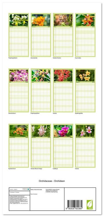 Produktbild: Familienplaner 2026 - Orchidaceae - Orchideen mit 5 Spalten (Wandkalender, 21 x 45 cm) CALVENDO