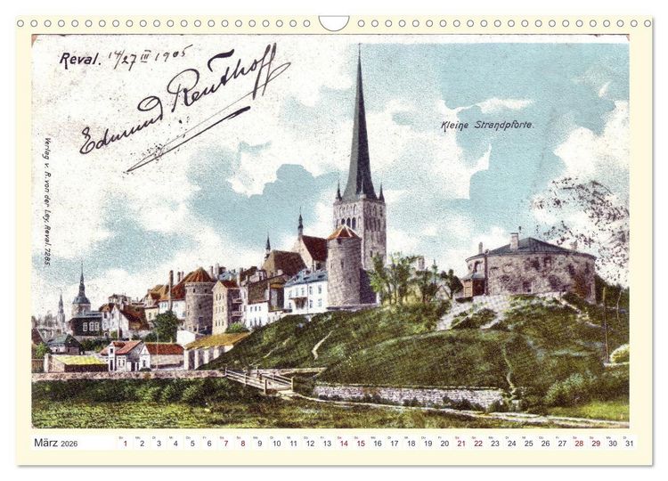 Produktbild: GRUSS AUS REVAL - Estlands Hauptstadt in alten Ansichten (Wandkalender 2026 DIN A3 quer), CALVENDO Monatskalender