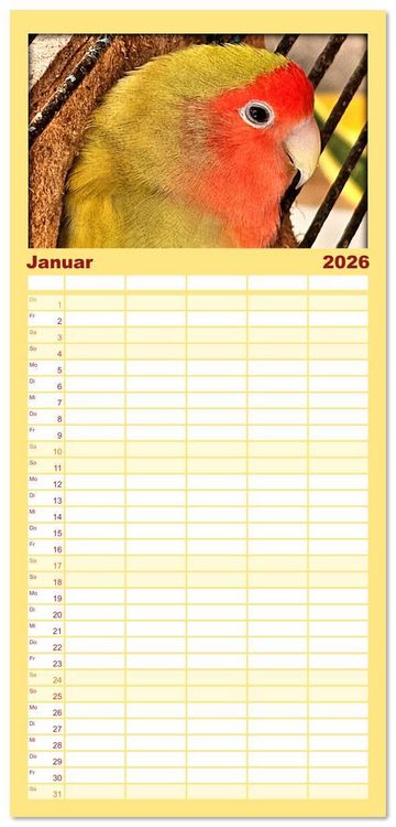 Produktbild: Familienplaner 2026 - Die Unzertrennlichen mit 5 Spalten (Wandkalender, 21 x 45 cm) CALVENDO