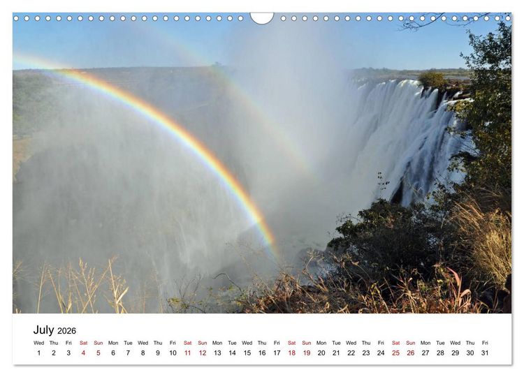 Produktbild: World natural heritage Victoria Falls - The smoke that thunders (Wall Calendar 2026 DIN A3 landscape), CALVENDO 12 Month Wall Calendar