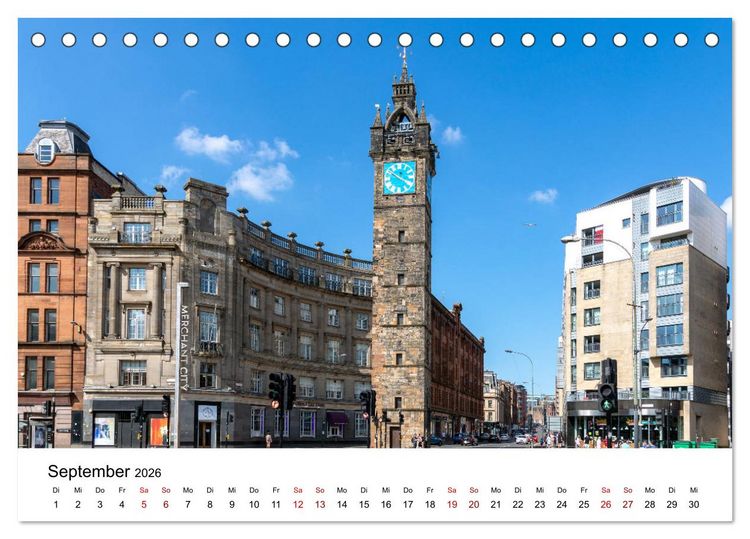 Produktbild: Faszination Glasgow (Tischkalender 2026 DIN A5 quer), CALVENDO Monatskalender