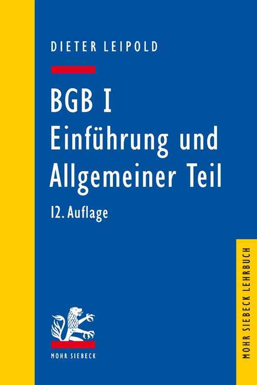Produktbild: BGB I: Einf&uuml;hrung und Allgemeiner Teil