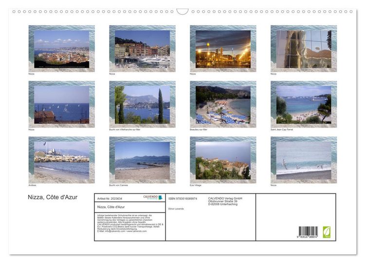 Produktbild: Nizza, C&ocirc;te d'Azur (Wandkalender 2026 DIN A2 quer), CALVENDO Monatskalender
