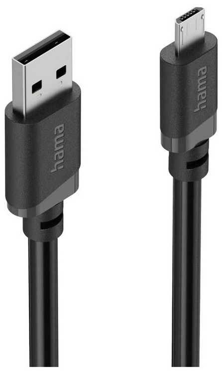 Produktbild: Hama USB-Kabel USB 2.0 USB-A Stecker, USB-Micro-A Stecker 2m Schwarz 00201804
