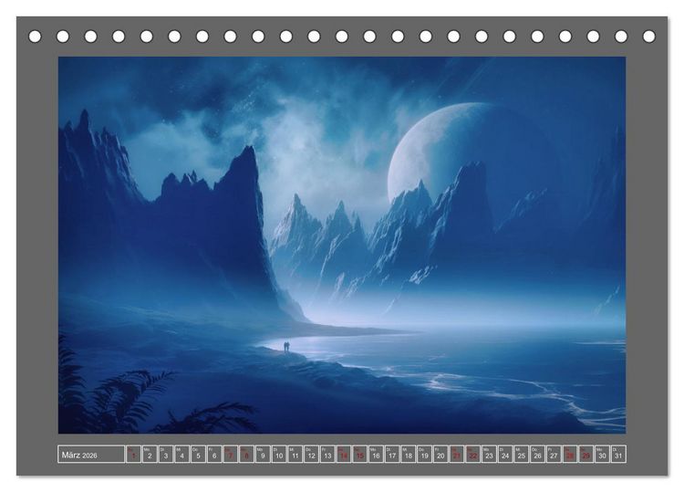 Produktbild: Tr&auml;umereien in Blau (Tischkalender 2026 DIN A5 quer), CALVENDO Monatskalender