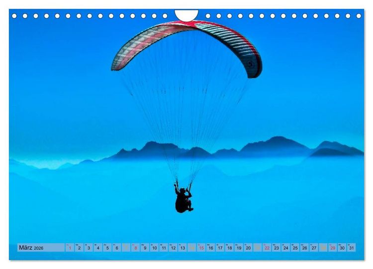 Produktbild: Frei sein - Paragliding (Wandkalender 2026 DIN A4 quer), CALVENDO Monatskalender