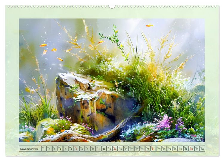 Produktbild: Aquascaping. Malerische Aquariumlandschaften (hochwertiger Premium Wandkalender 2027 DIN A2 quer), Kunstdruck in Hochglanz