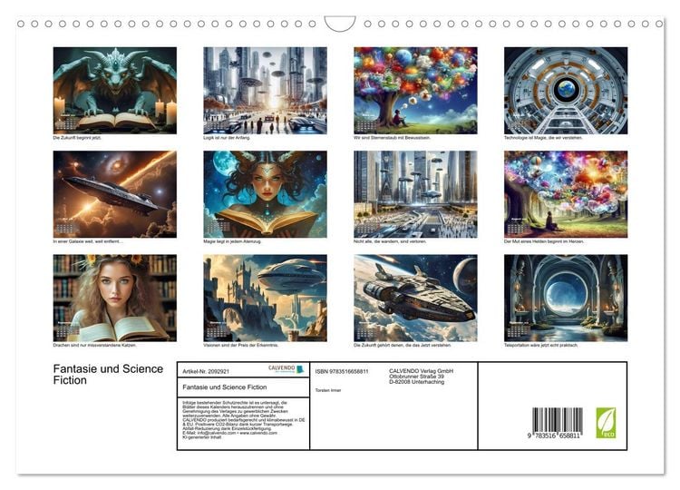 Produktbild: Fantasie und Science Fiction (Wandkalender 2026 DIN A3 quer), CALVENDO Monatskalender