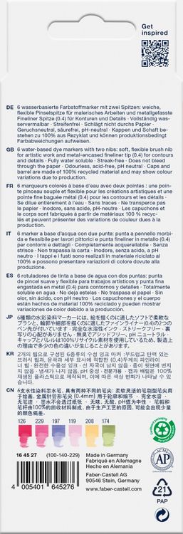 Produktbild: Faber-Castell Tuschestift Dual Marker Goldfaber Aqua, Blumen, 6er Set