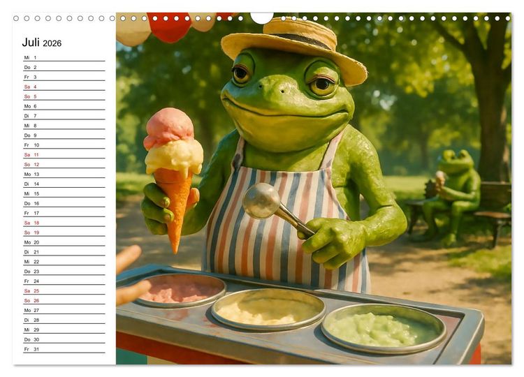 Produktbild: Frosch bei der Arbeit- Dienst nach Vorschrift (Wandkalender 2026 DIN A3 quer), CALVENDO Monatskalender
