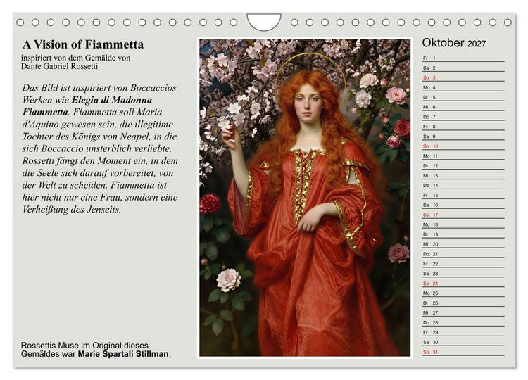 Produktbild: Rossettis Musen, neue Bilder zu symbolistischen Traumwelten (Wandkalender 2027 DIN A4 quer), CALVENDO Monatskalender