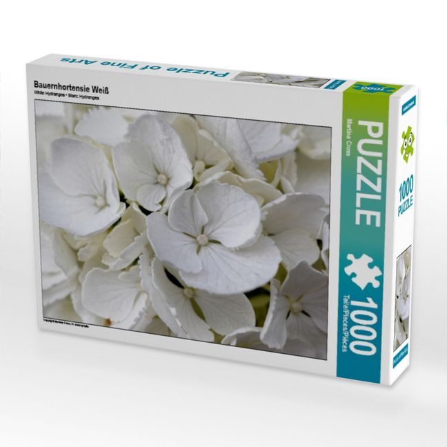 Produktbild: CALVENDO Puzzle Bauernhortensie Wei&szlig; | 1000 Teile Lege-Gr&ouml;&szlig;e 64x48cm Foto-Puzzle f&uuml;r gl&uuml;ckliche Stunden
