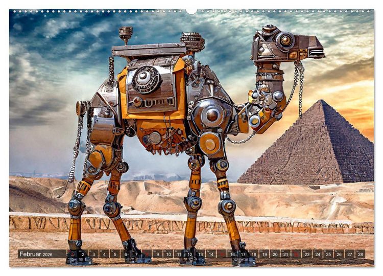 Produktbild: Die Roboter-Tierwelt (hochwertiger Premium Wandkalender 2026 DIN A2 quer), Kunstdruck in Hochglanz