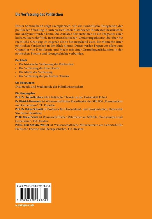 Produktbild: Die Verfassung des Politischen