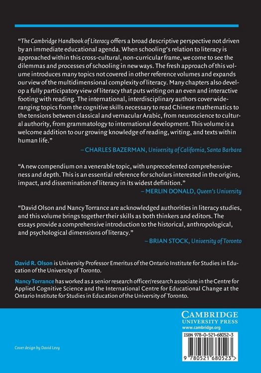 Produktbild: The Cambridge Handbook of Literacy