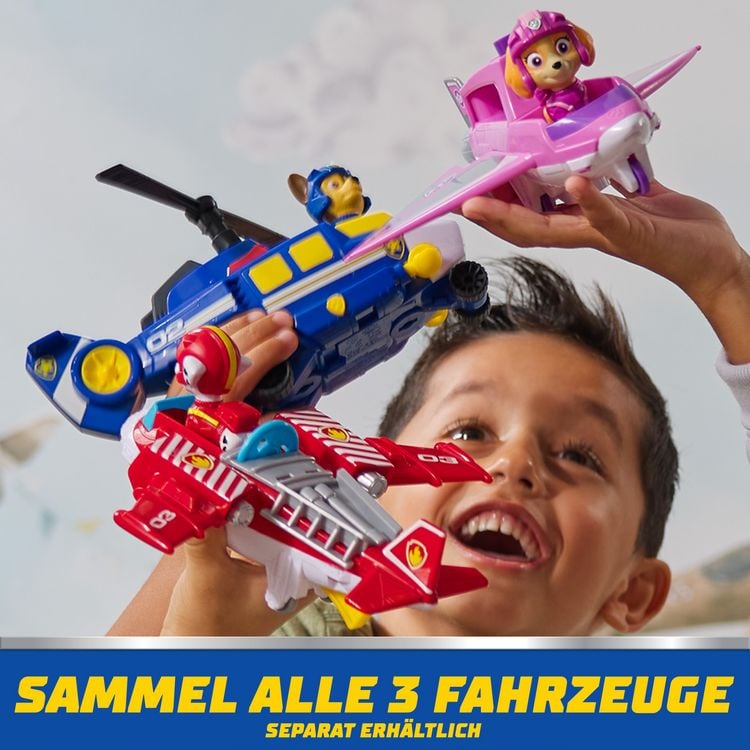 Produktbild: PAW Patrol Air Rescue, Chases Polizei-Rettungshubschrauber mit Geschoss-Abwurf und Chase Spielfigur (Basis Fahrzeug)