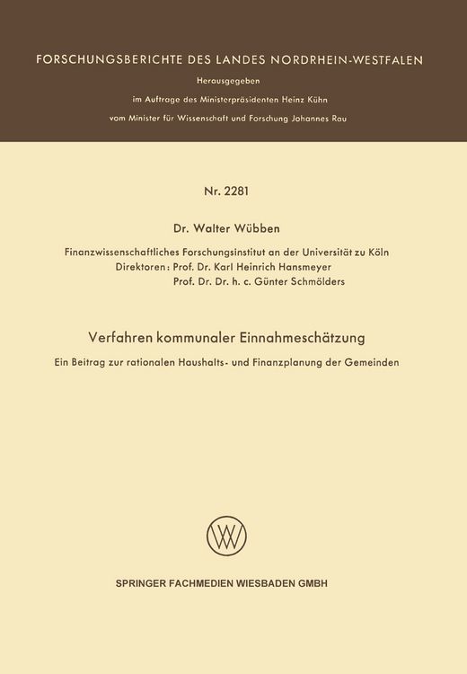 Produktbild: Verfahren kommunaler Einnahmesch&auml;tzung &mdash; Ein Beitrag zur rationalen Haushalts- und Finanzplanung der Gemeinden &mdash;
