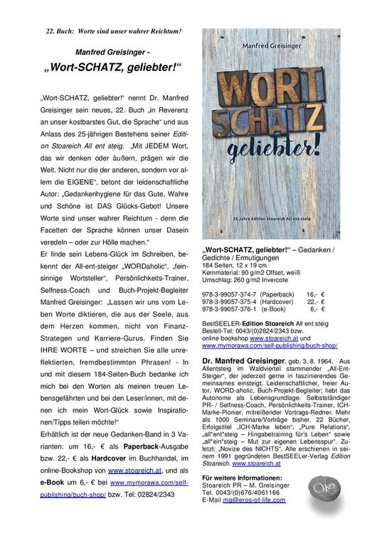 Produktbild: WortSCHATZ, geliebter
