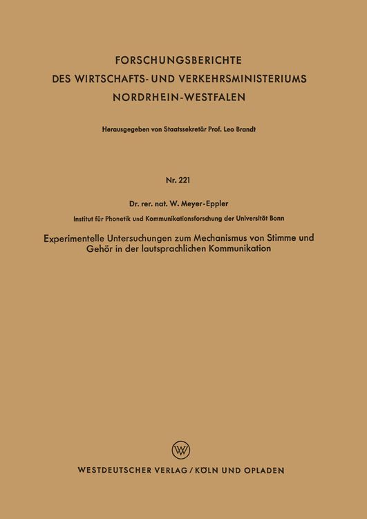 Produktbild: Experimentelle Untersuchungen zum Mechanismus von Stimme und Geh&ouml;r in der lautsprachlichen Kommunikation