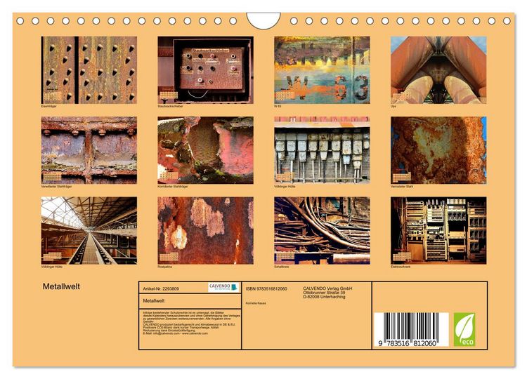 Produktbild: Metallwelt (Wandkalender 2027 DIN A4 quer), CALVENDO Monatskalender