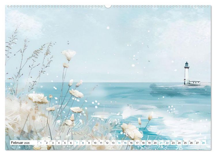 Produktbild: Strandtr&auml;ume in Aquarell (Wandkalender 2026 DIN A2 quer), CALVENDO Monatskalender