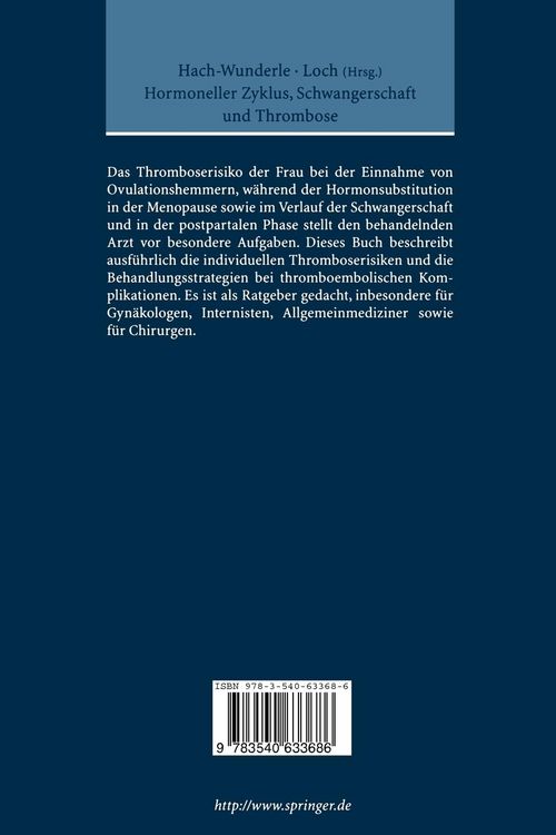 Produktbild: Hormoneller Zyklus, Schwangerschaft und Thrombose