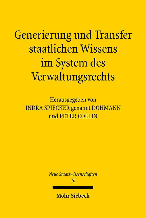 Produktbild: Generierung und Transfer staatlichen Wissens im System des Verwaltungsrechts