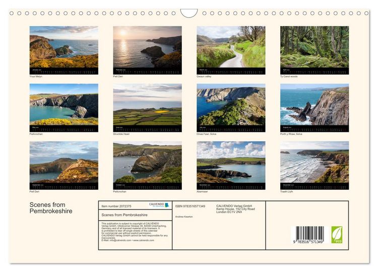 Produktbild: Scenes from Pembrokeshire (Wall Calendar 2026 DIN A3 landscape), CALVENDO 12 Month Wall Calendar