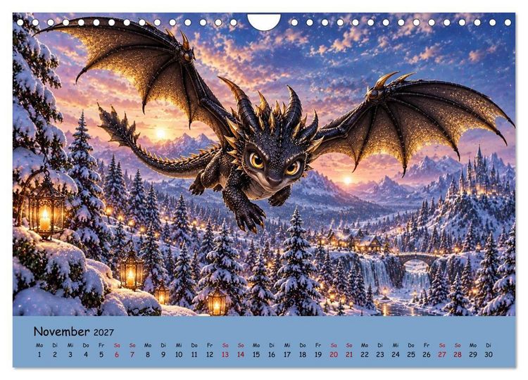 Produktbild: Kleine Fantasiedrachen und ihre Abenteuer (Wandkalender 2027 DIN A4 quer), CALVENDO Monatskalender