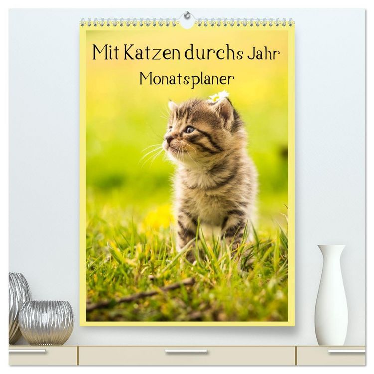 Produktbild: Mit Katzen durchs Jahr / Planer (hochwertiger Premium Wandkalender 2026 DIN A2 hoch), Kunstdruck in Hochglanz