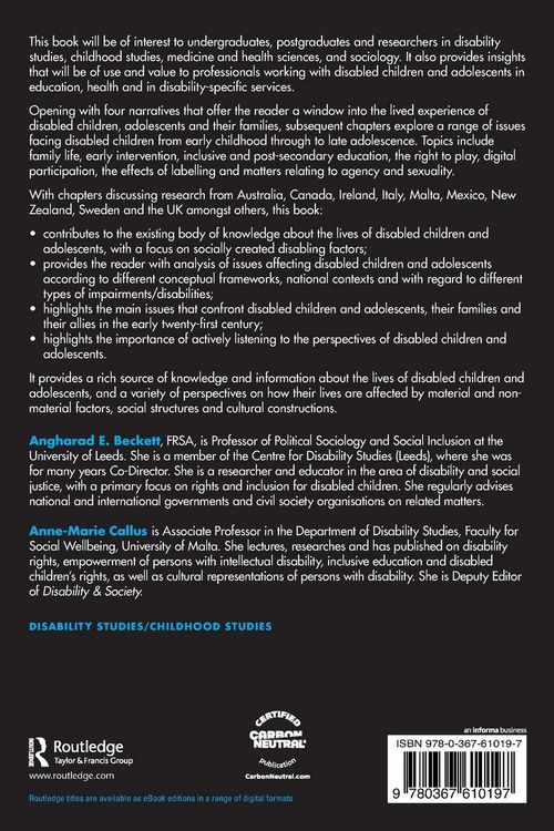 Produktbild: The Lives of Children and Adolescents with Disabilities