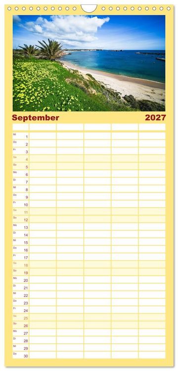 Produktbild: Familienplaner 2027 - Wundervolle Algarve mit 5 Spalten (Wandkalender, 21 x 45 cm) CALVENDO