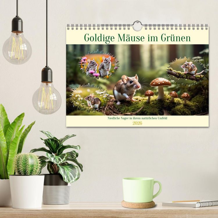 Produktbild: Goldige M&auml;use im Gr&uuml;nen (Wandkalender 2026 DIN A4 quer), CALVENDO Monatskalender