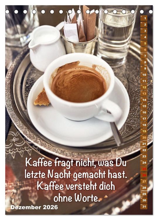 Produktbild: Kaffeestunde: Die Welt der Baristas (Tischkalender 2026 DIN A5 hoch), CALVENDO Monatskalender
