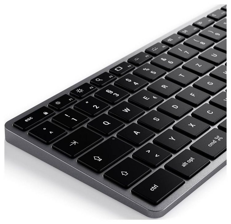 Produktbild: Satechi Slim W3 Kabelgebunden Tastatur Deutsch, QWERTZ Anthrazit Multimediatasten, mit numerischer Tastatur, Beleuchtet