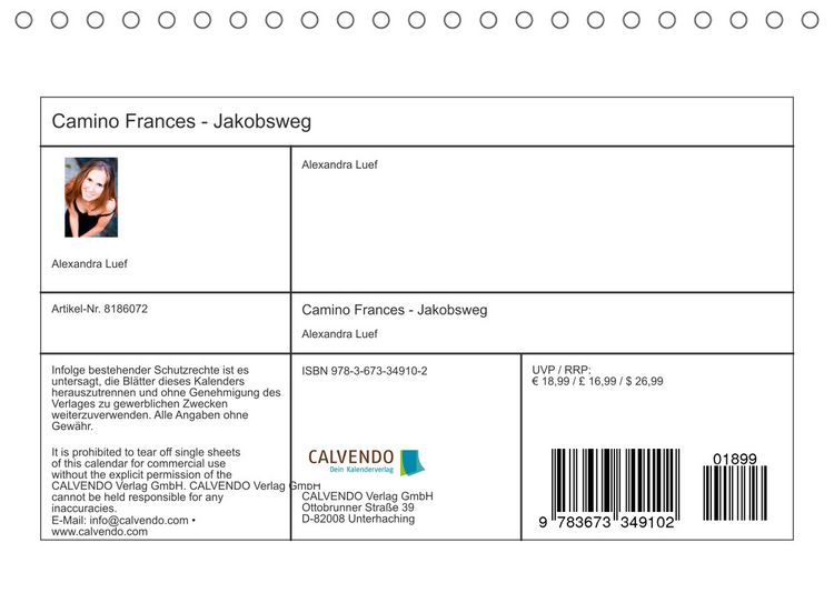 Produktbild: Camino Frances - JakobswegAT-Version (Tischkalender 2022 DIN A5 quer)