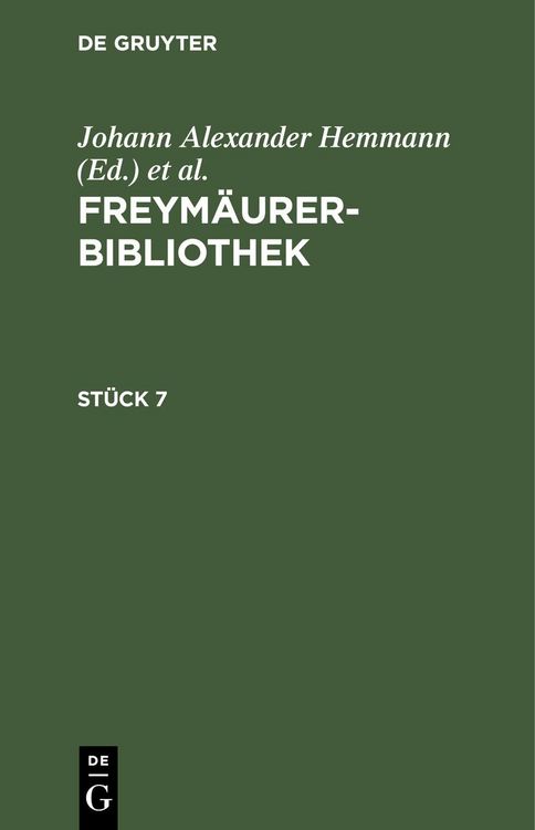 Produktbild: Freym&auml;urer-Bibliothek. St&uuml;ck 7