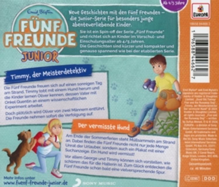 Produktbild: F&uuml;nf Freunde Junior 03: Timmy, der Meisterdetektiv / Der vermisste Hund
