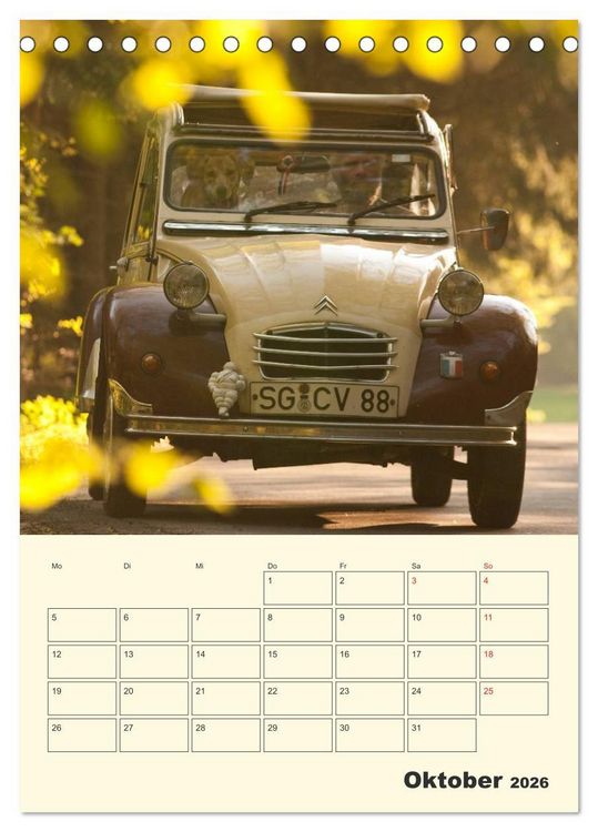 Produktbild: Citro&euml;n 2CV - Lebensart Ente (Tischkalender 2026 DIN A5 hoch), CALVENDO Monatskalender